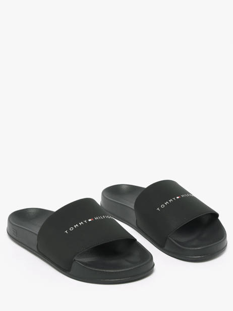 Slippers Uit Leder Tommy hilfiger Zwart men 5799BDS ander zicht 1
