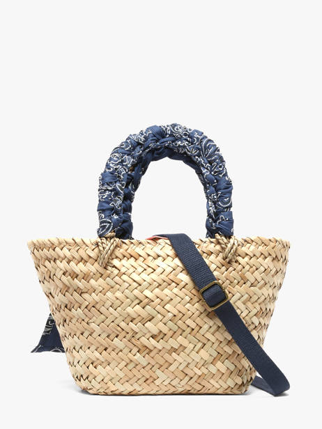 Handtas Bandana Stro Le voyage en panier Blauw bandana PM968 ander zicht 4