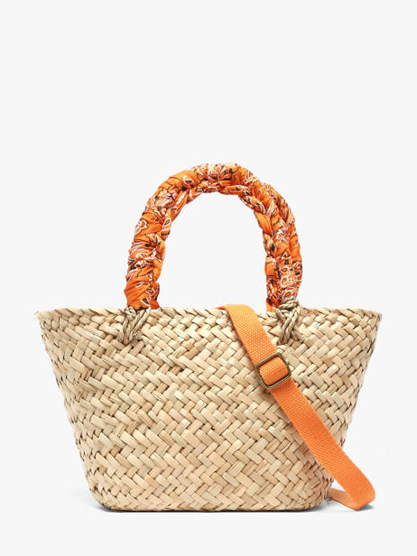 Handtas Bandana Stro Le voyage en panier Oranje bandana PM968 ander zicht 4