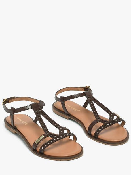 Open Sandalen Uit Leder Les tropeziennes Bruin women HELECTRA ander zicht 1