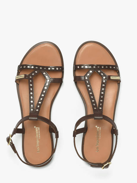 Open Sandalen Uit Leder Les tropeziennes Bruin women HELECTRA ander zicht 3