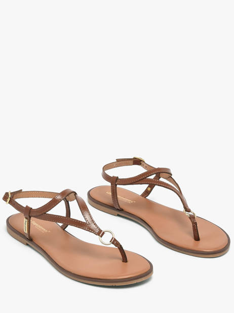 Open Sandalen Uit Leder Les tropeziennes Bruin women HATOME ander zicht 1