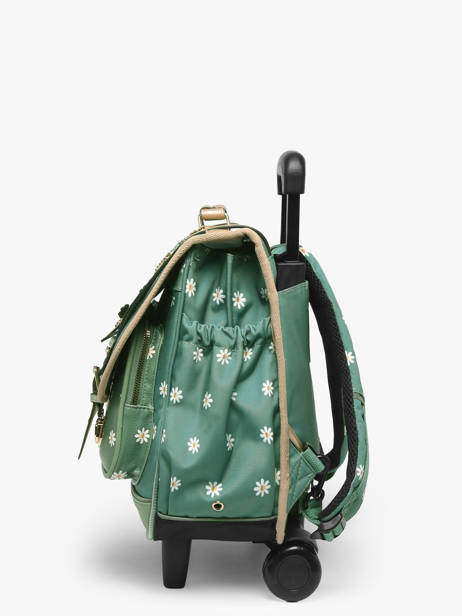 Boekentas Op Wieltjes 2 Compartimenten Cameleon Groen vintage fantasy PBVGCR38 ander zicht 2