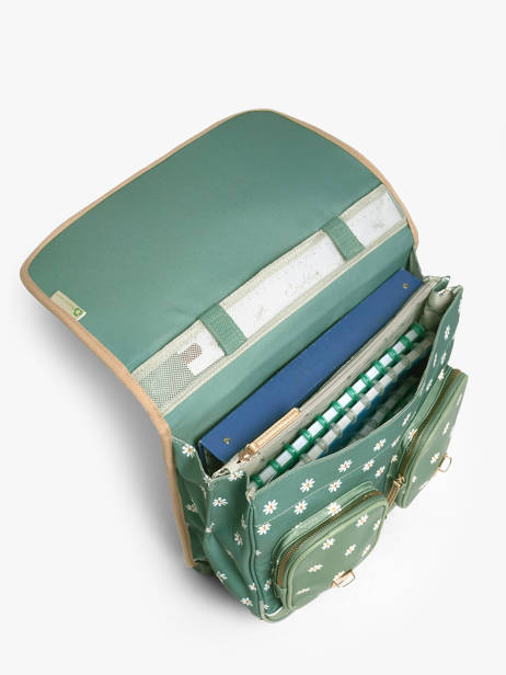 Boekentas Op Wieltjes 2 Compartimenten Cameleon Groen vintage fantasy PBVGCR38 ander zicht 3
