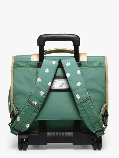 Boekentas Op Wieltjes 2 Compartimenten Cameleon Groen vintage fantasy PBVGCR38 ander zicht 4
