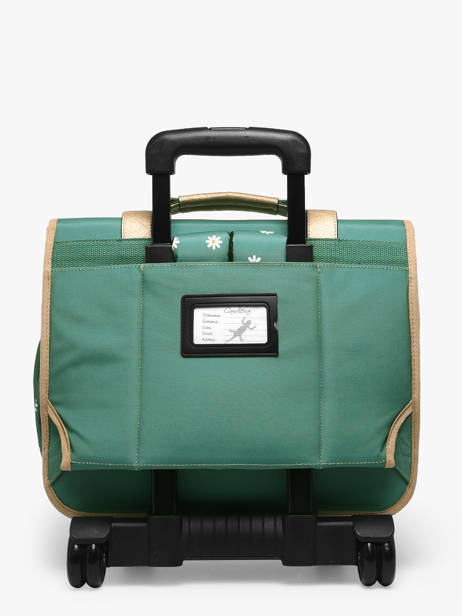 Boekentas Op Wieltjes 2 Compartimenten Cameleon Groen vintage fantasy PBVGCR38 ander zicht 5