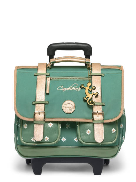 Boekentas Op Wieltjes 2 Compartimenten Cameleon Groen vintage fantasy PBVGCR38 ander zicht 8