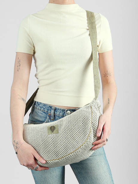 Cross Body Tas Resille Katoen Le voyage en panier Groen resille PM943 ander zicht 1