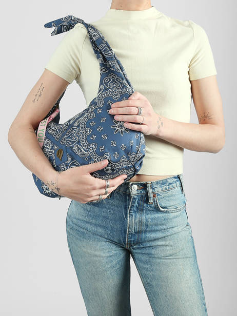 Schoudertas Bandana Katoen Le voyage en panier Blauw bandana PM970 ander zicht 1