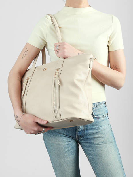 Schoudertas Zip Lulu castagnette Beige zip ALBIN ander zicht 1