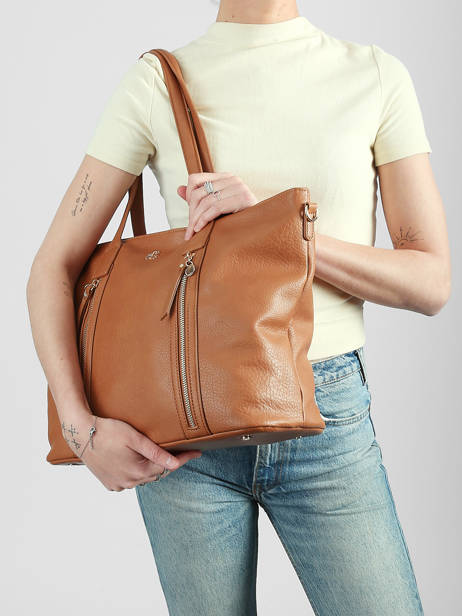 Schoudertas Zip Lulu castagnette Bruin zip ALBIN ander zicht 1