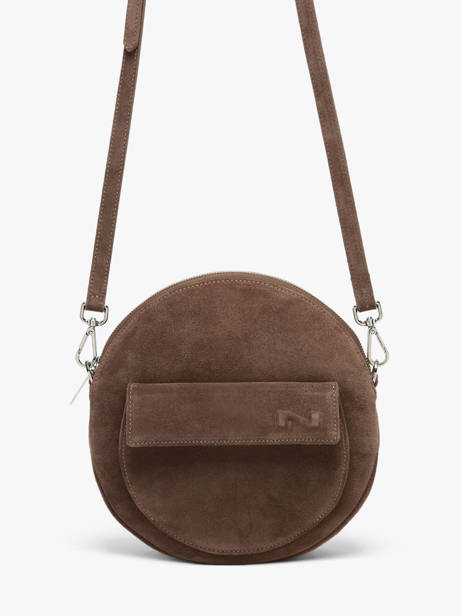 Cross Body Tas Dorine Suède Leder Nathan baume Bruin nathan I-FINE1 ander zicht 2