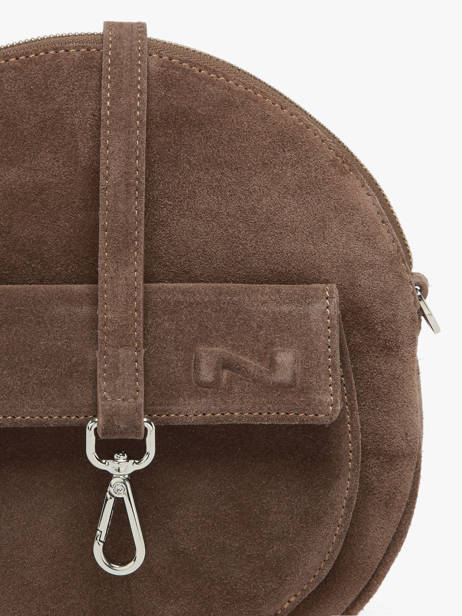 Cross Body Tas Dorine Suède Leder Nathan baume Bruin nathan I-FINE1 ander zicht 3