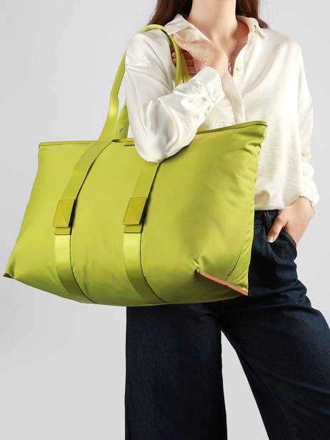 Schoudertas L Mistral Rollable Nylon En Leder Lancel Groen mistral A13996 ander zicht 1