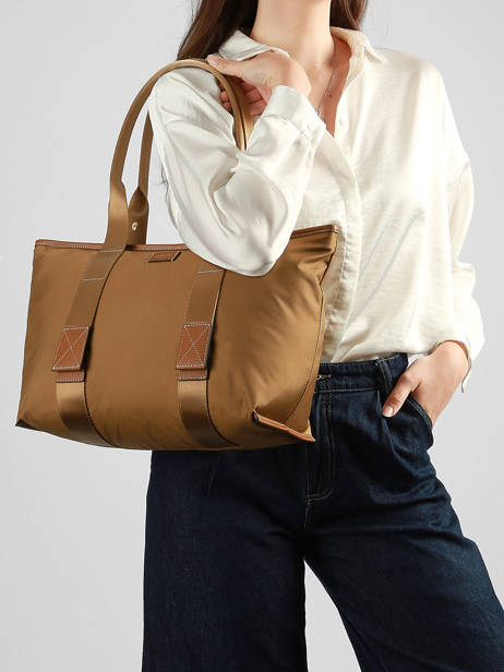 Schoudertas M Mistral Rollable Nylon En Leder Lancel Bruin mistral A13995 ander zicht 1