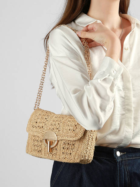 Crossbody Tas Moyen Moon Raffia Vanessa bruno Beige moon raphia 91V40533 ander zicht 1