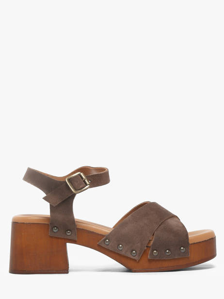 Sandalen Met Hak Uit Leder Semerdjian Bruin women MICOL