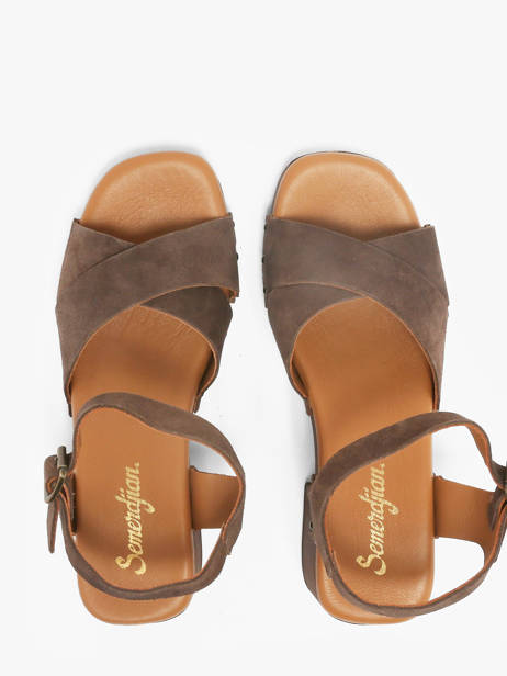 Sandalen Met Hak Uit Leder Semerdjian Bruin women MICOL ander zicht 3