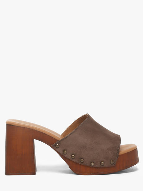 Slippers Met Hak Uit Leder Semerdjian Bruin women LAILA