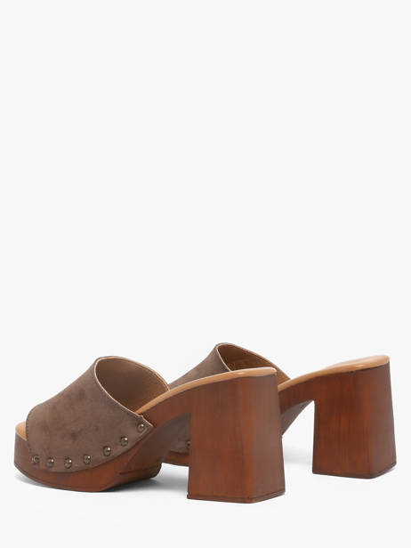 Slippers Met Hak Uit Leder Semerdjian Bruin women LAILA ander zicht 2
