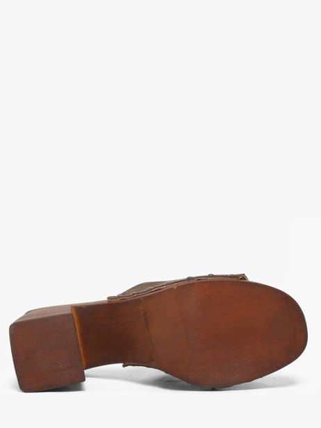 Slippers Met Hak Uit Leder Semerdjian Bruin women LAILA ander zicht 4
