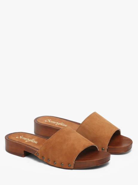 Slippers Uit Leder Semerdjian Bruin women IOLE394 ander zicht 1