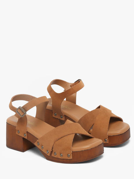 Sandalen Met Hak Uit Leder Semerdjian Bruin accessoires MICOL ander zicht 1