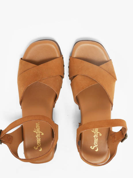 Sandalen Met Hak Uit Leder Semerdjian Bruin accessoires MICOL ander zicht 3