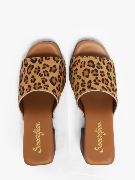 Slippers Met Hak Uit Leder Semerdjian Beige accessoires LAILA ander zicht 3