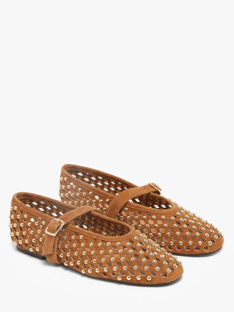 Ballerinas Met Riempjes Uit Leder Inuovo Bruin women NK003KCC ander zicht 1