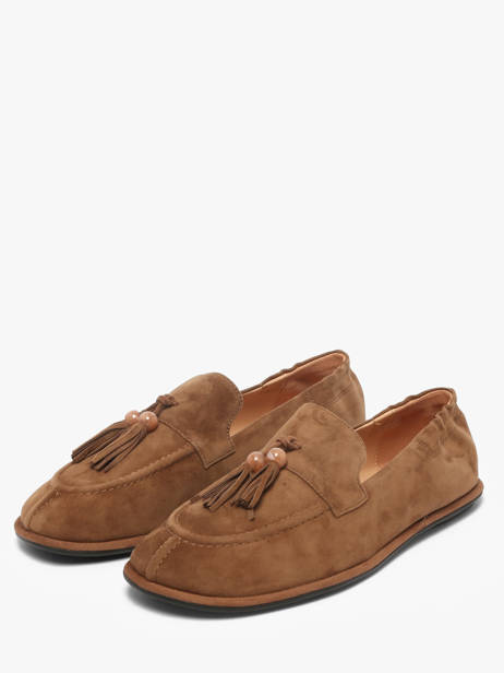 Mocassins Uit Leder Inuovo Bruin women CT003KCN ander zicht 1