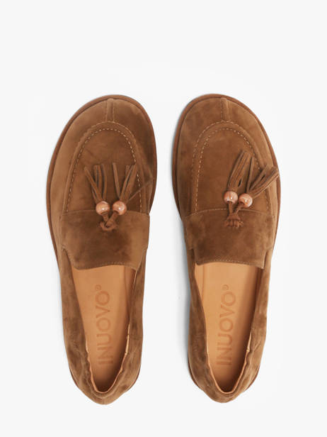 Mocassins Uit Leder Inuovo Bruin women CT003KCN ander zicht 3