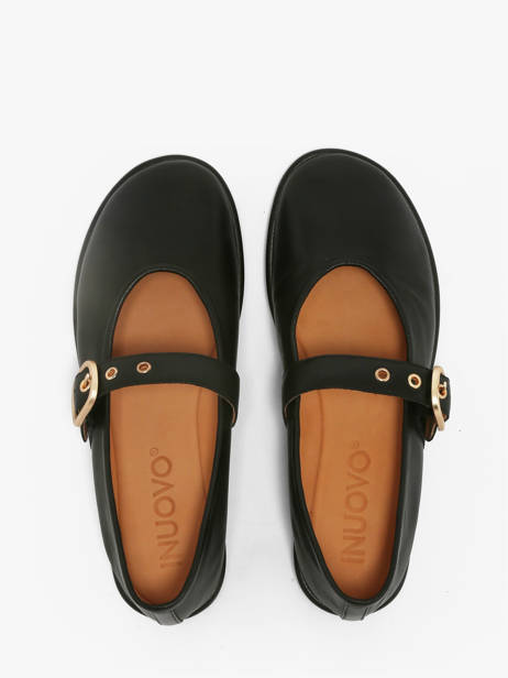 Ballerinas Met Riempjes Uit Leder Inuovo Zwart women CT005BLK ander zicht 3