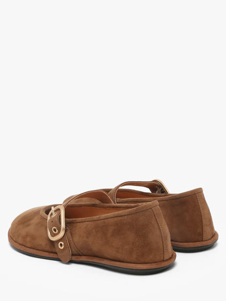 Ballerinas Met Riempjes Uit Leder Inuovo Bruin women CT005KCN ander zicht 2