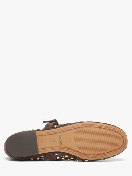 Ballerinas Met Riempjes Uit Leder Inuovo Bruin women NK003KDR ander zicht 4