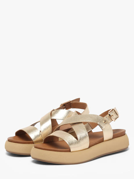 Sandalen Uit Leder Inuovo Goud women 96063GLD ander zicht 1