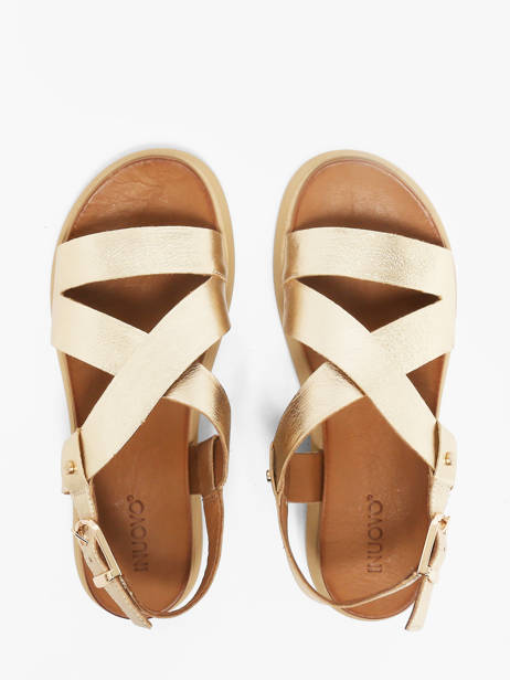 Sandalen Uit Leder Inuovo Goud women 96063GLD ander zicht 3