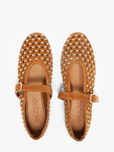 Ballerinas Met Riempjes Uit Leder Inuovo Bruin women NK003KCC ander zicht 3