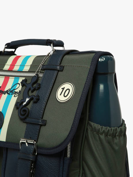 Boekentas 2 Compartimenten Cameleon Blauw vintage urban CA38 ander zicht 6