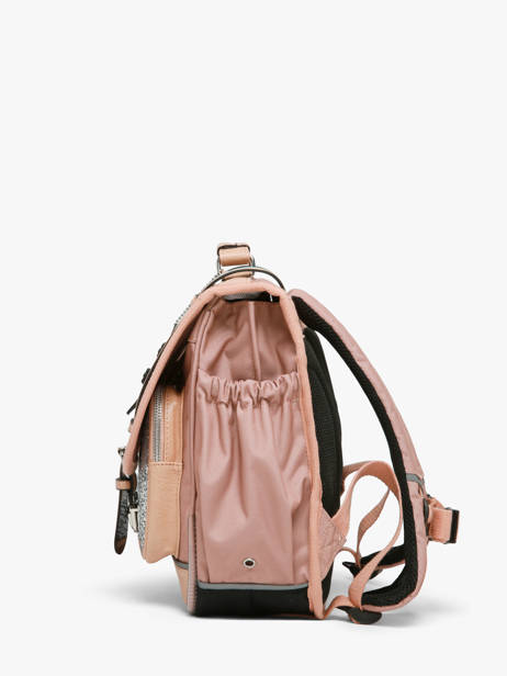 Boekentas Kinderen 2 Compartimenten Cameleon Roze vintage fantasy CA35 ander zicht 3