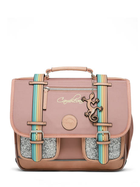 Boekentas Kinderen 2 Compartimenten Cameleon Roze vintage fantasy CA35 ander zicht 7