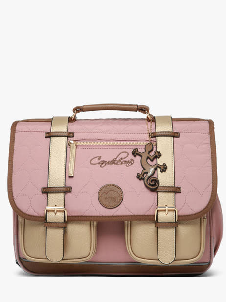 Boekentas Voor Kinderen 2 Compartimenten Cameleon Bruin vintage fantasy CA38