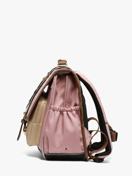 Boekentas Voor Kinderen 2 Compartimenten Cameleon Bruin vintage fantasy CA38 ander zicht 3
