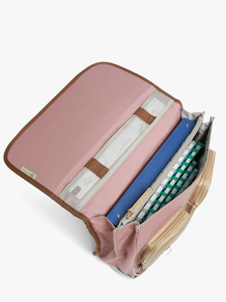 Boekentas Voor Kinderen 2 Compartimenten Cameleon Bruin vintage fantasy CA38 ander zicht 4