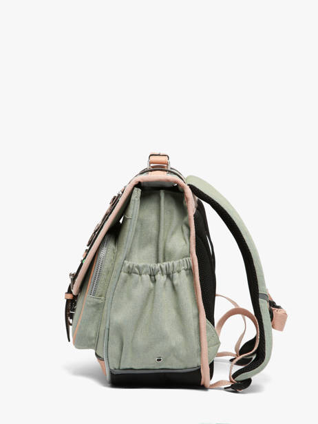 Boekentas Voor Kinderen 2 Compartimenten Cameleon Roze vintage fantasy CA38 ander zicht 3