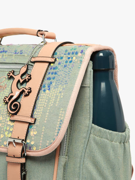 Boekentas Voor Kinderen 2 Compartimenten Cameleon Roze vintage fantasy CA38 ander zicht 6