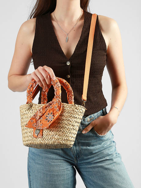 Handtas Bandana Stro Le voyage en panier Oranje bandana PM968 ander zicht 1