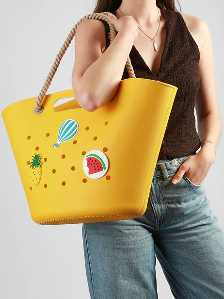 Schoudertas Tutti Frutti Le voyage en panier Geel tutti frutti PM986 ander zicht 1