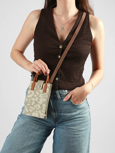 Cross Body Tas Phonebag Miniprix Beige phonebag P202 ander zicht 1