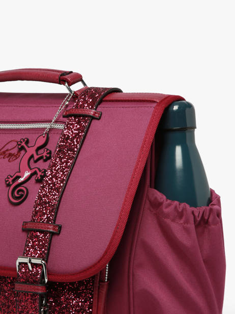 Boekentas Kinderen 3 Compartimenten Vintage Fantasy Cameleon Violet vintage fantasy CA41 ander zicht 4
